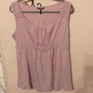 Sleeveless light pink blouse with glitters size L